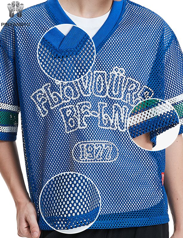 تي شيرت شبكي كبير مخصص، تي شيرت شبكي بفتحة كبيرة يسمح بمرور الهواء للرياضة والصيف