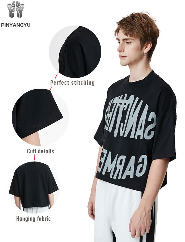 قميص قصير أسود - تي شيرت قطني ناعم مخصص وشخصي