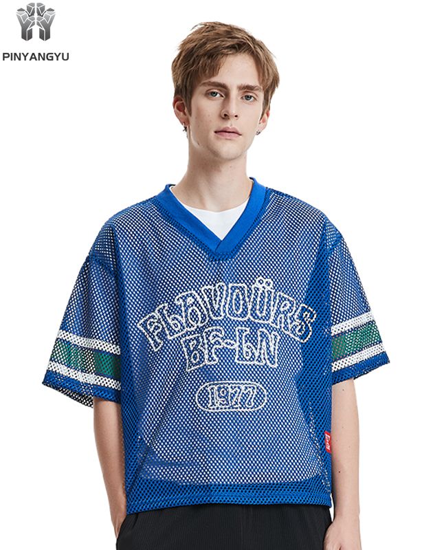 تي شيرت شبكي كبير مخصص، تي شيرت شبكي بفتحة كبيرة يسمح بمرور الهواء للرياضة والصيف