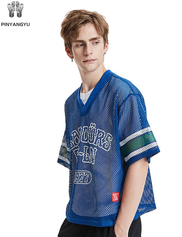 تي شيرت شبكي كبير مخصص، تي شيرت شبكي بفتحة كبيرة يسمح بمرور الهواء للرياضة والصيف