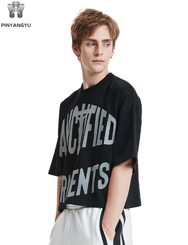 قميص قصير أسود - تي شيرت قطني ناعم مخصص وشخصي